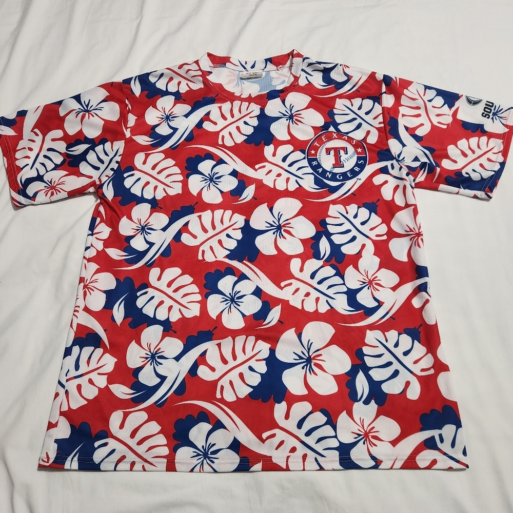 Texas Rangers Hawaiian Pullover Shirt  Size XL SGA Fox Sports Southwest MLB
